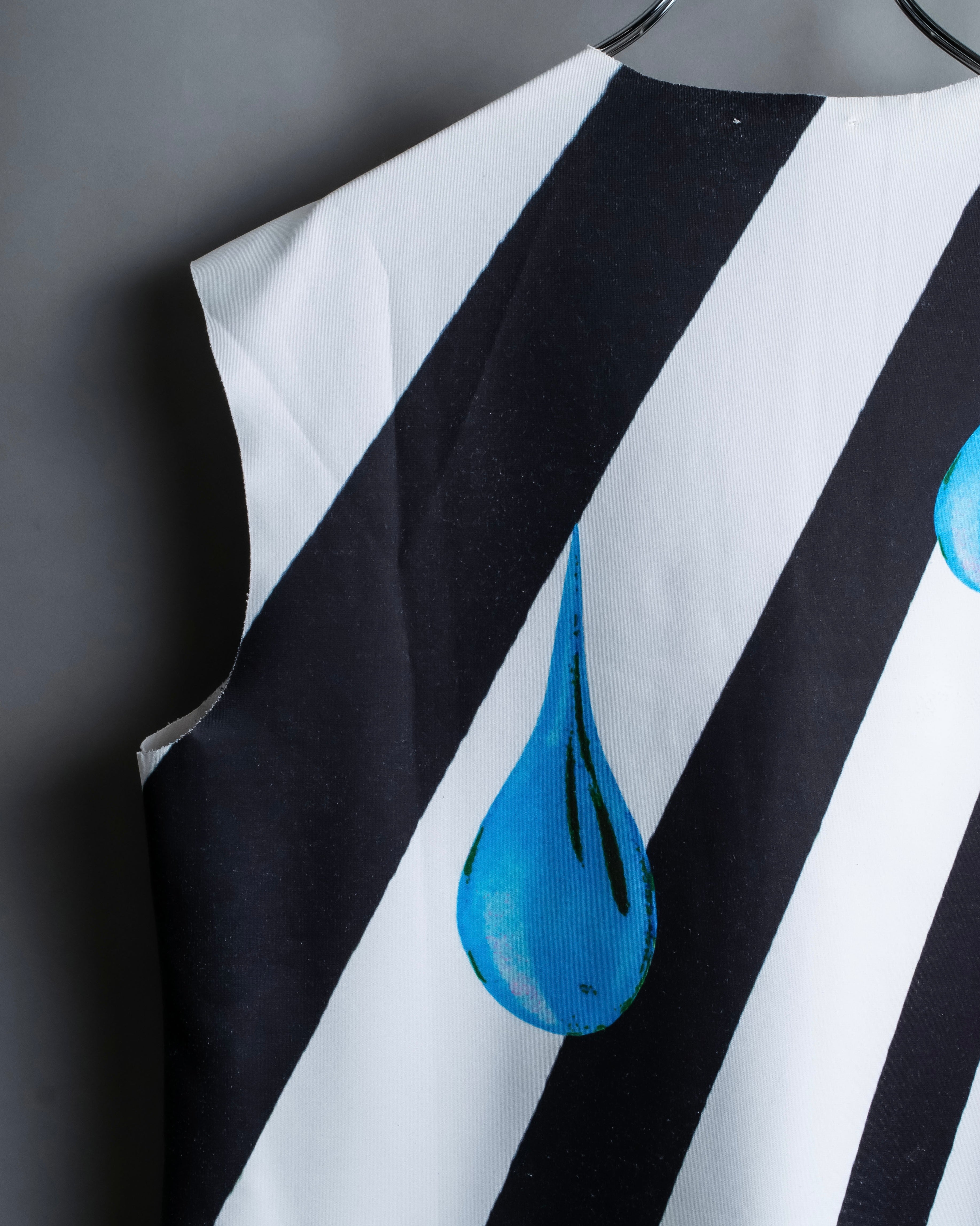 "RAF SIMONS" 14ss Neoprene graphic sleeveless T-shirt