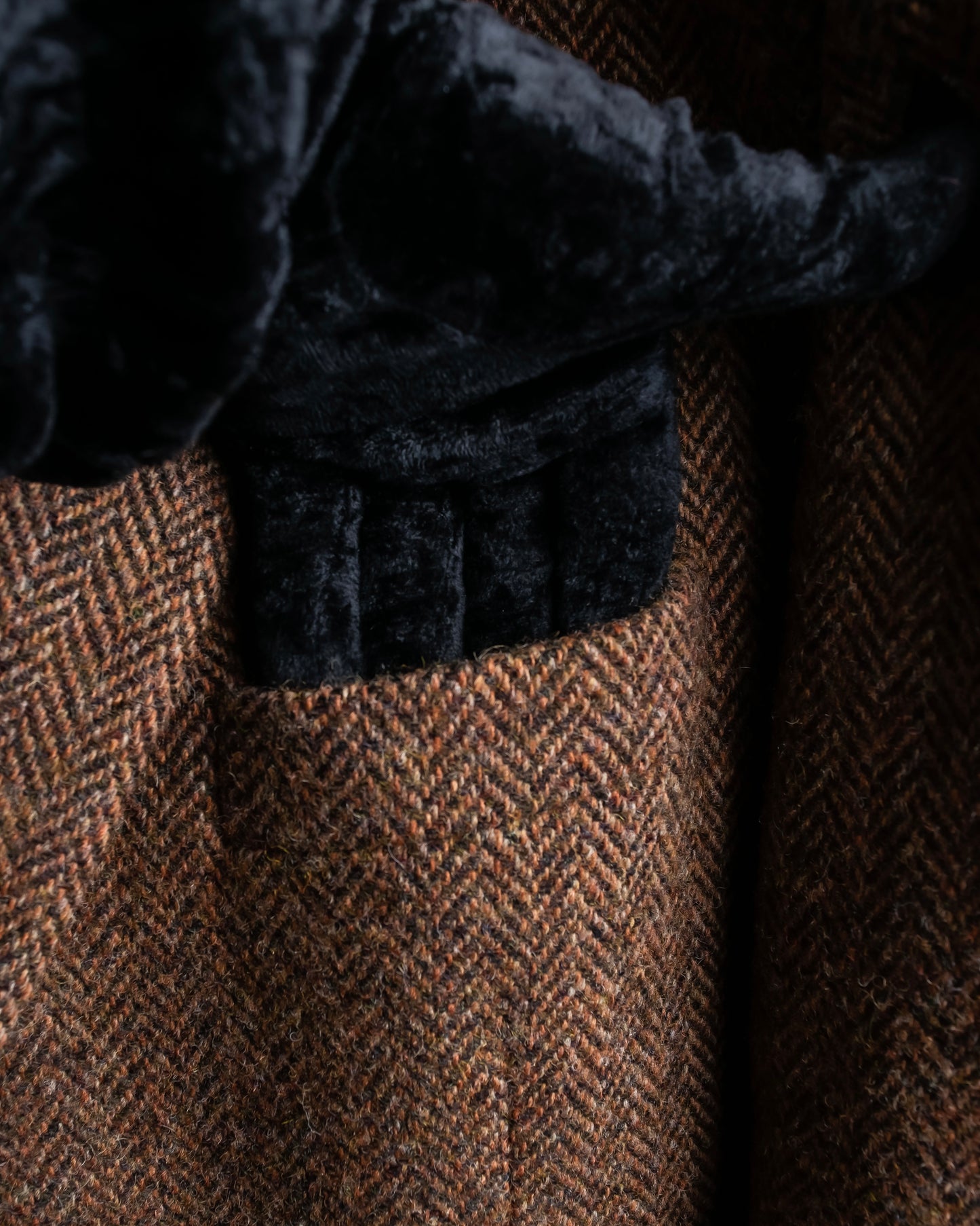 "HARRIS TWEED" Oversized herringbone tailored jacket