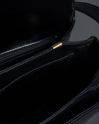 "CELINE" Classic flap design leather shoulder bag