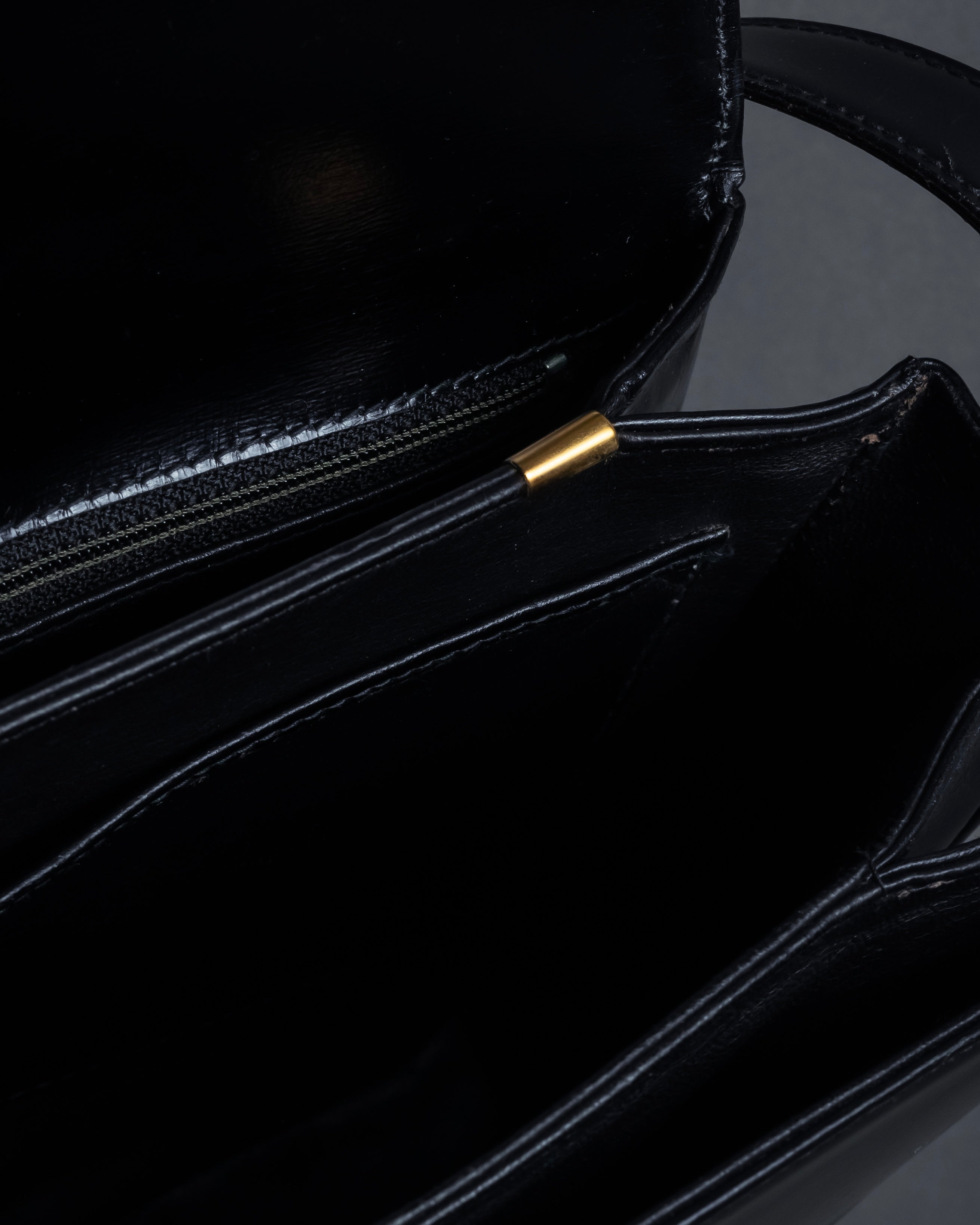 "CELINE" Classic flap design leather shoulder bag