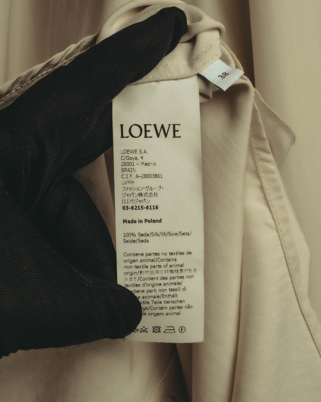 –SPECIAL– “LOEWE” 10’s-20’s Asymmetrically draped silk shirt