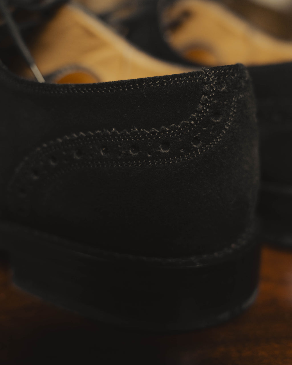 "DOLCE & GABBANA" 00's-10's Black suede wingtip oxford shoes