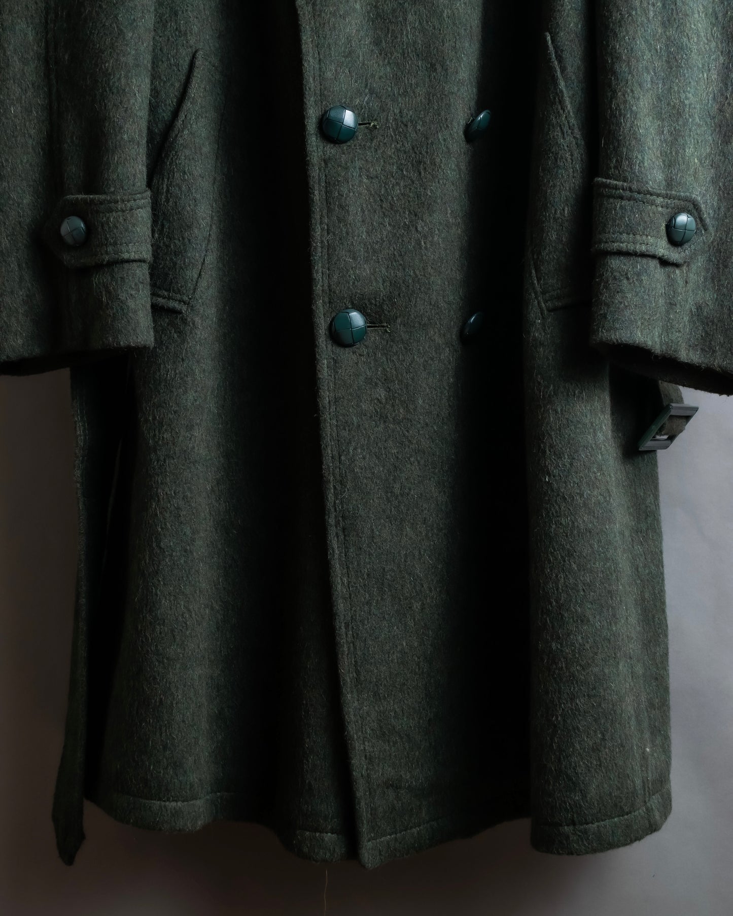 Vintage deep green colour military long coat