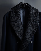 -SPECIAL- "CARUSO"
 Fur collar design belted melton coat