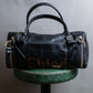 "Chloe" Eclipse series logo engraved leather mini boston bag