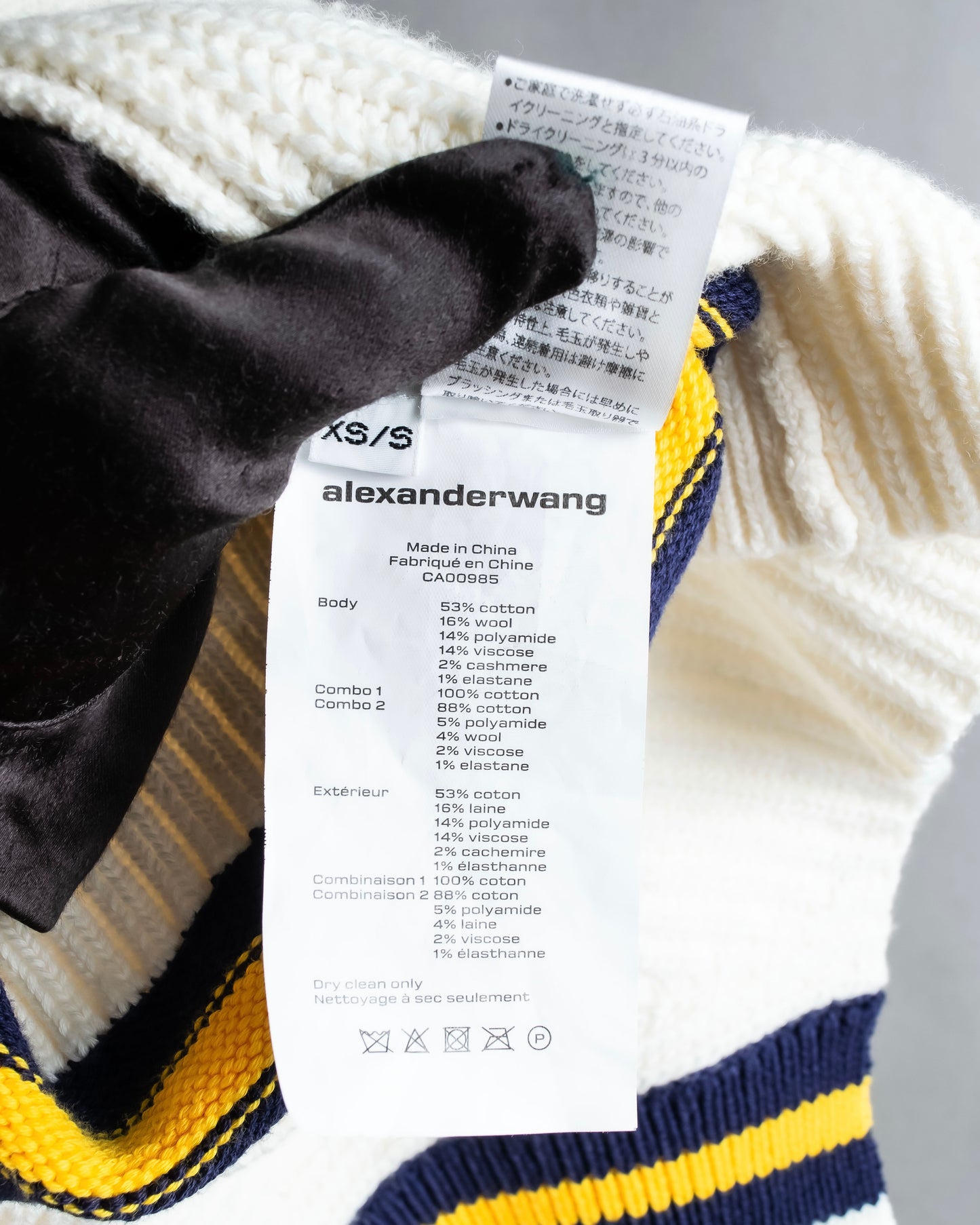 "ALEXANDER WANG" Asymmetrical tilden design knit switching sweater