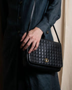 "CELINE" Triomphe logo quilted leather shoulder bag