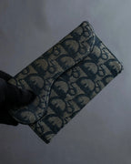"Christian Dior" Trotter canvas logo engraved long wallet