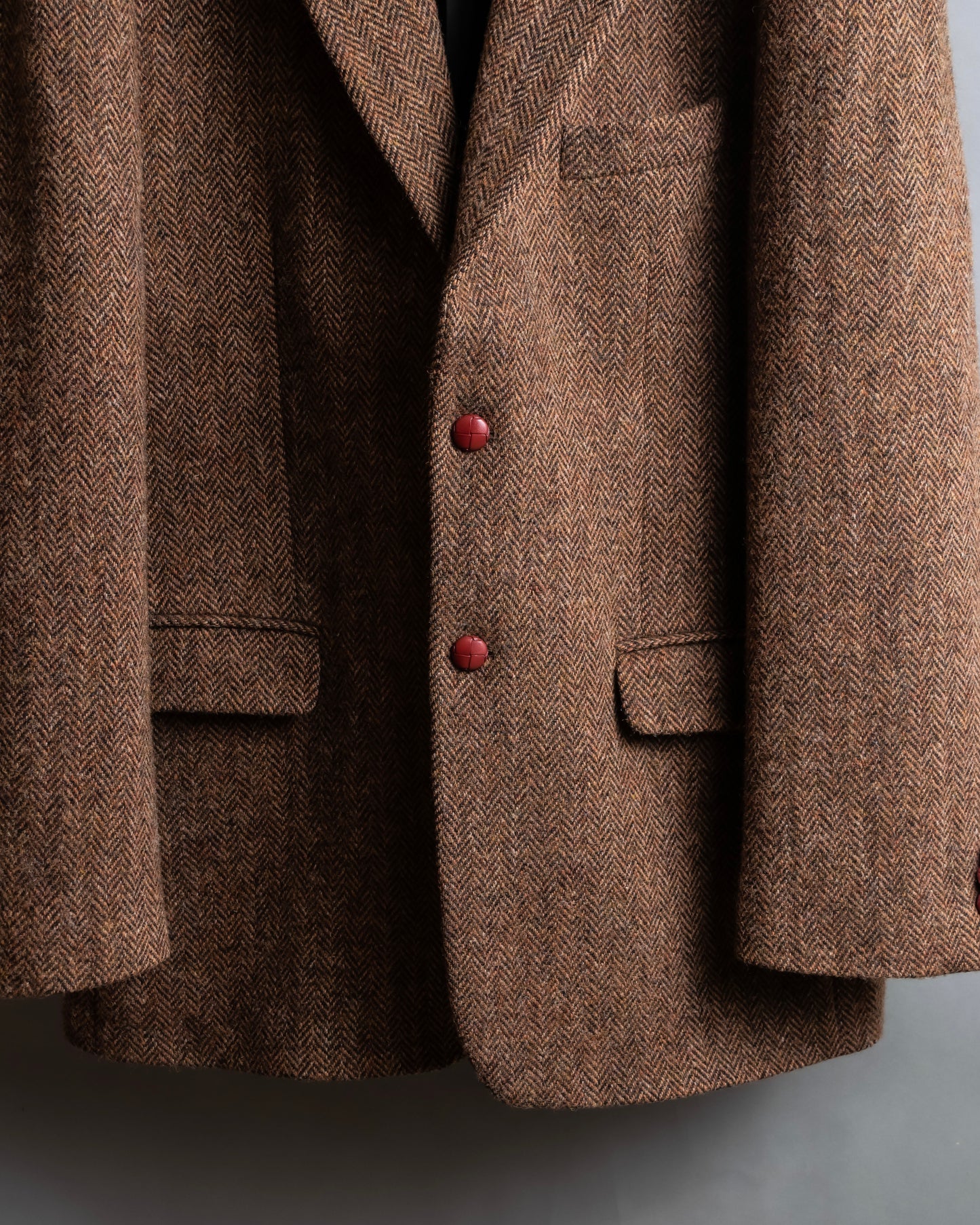 "HARRIS TWEED" Oversized herringbone tailored jacket