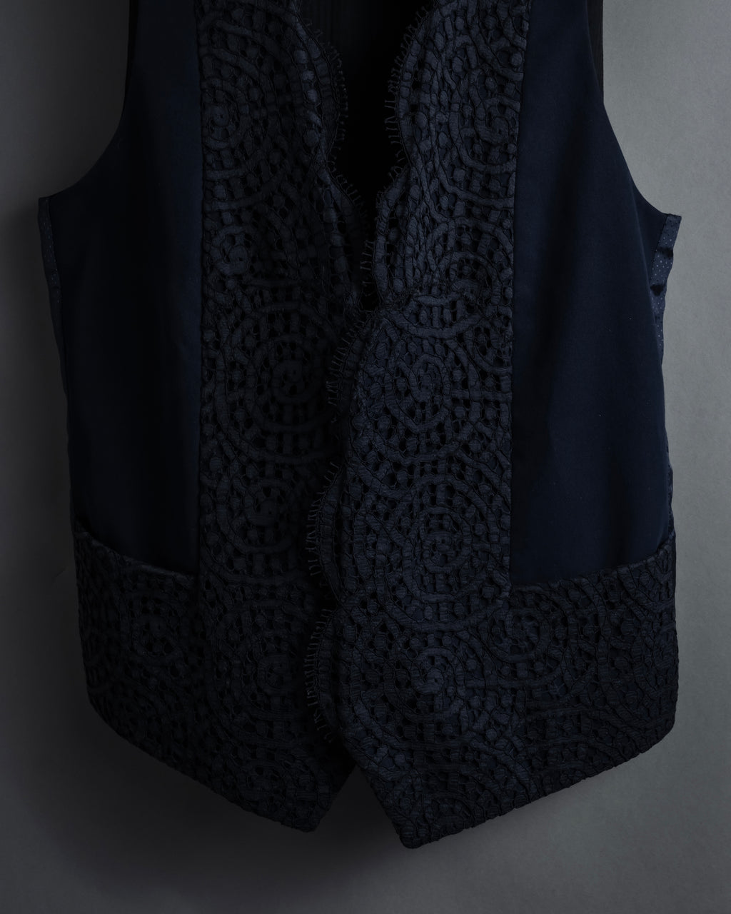"JEAN PAUL GAULTIER" 90's Geometric lace design tailored vest