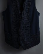 "JEAN PAUL GAULTIER" 90's Geometric lace design tailored vest