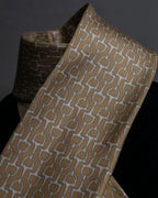 "HERMES" Horsebit motif silk necktie