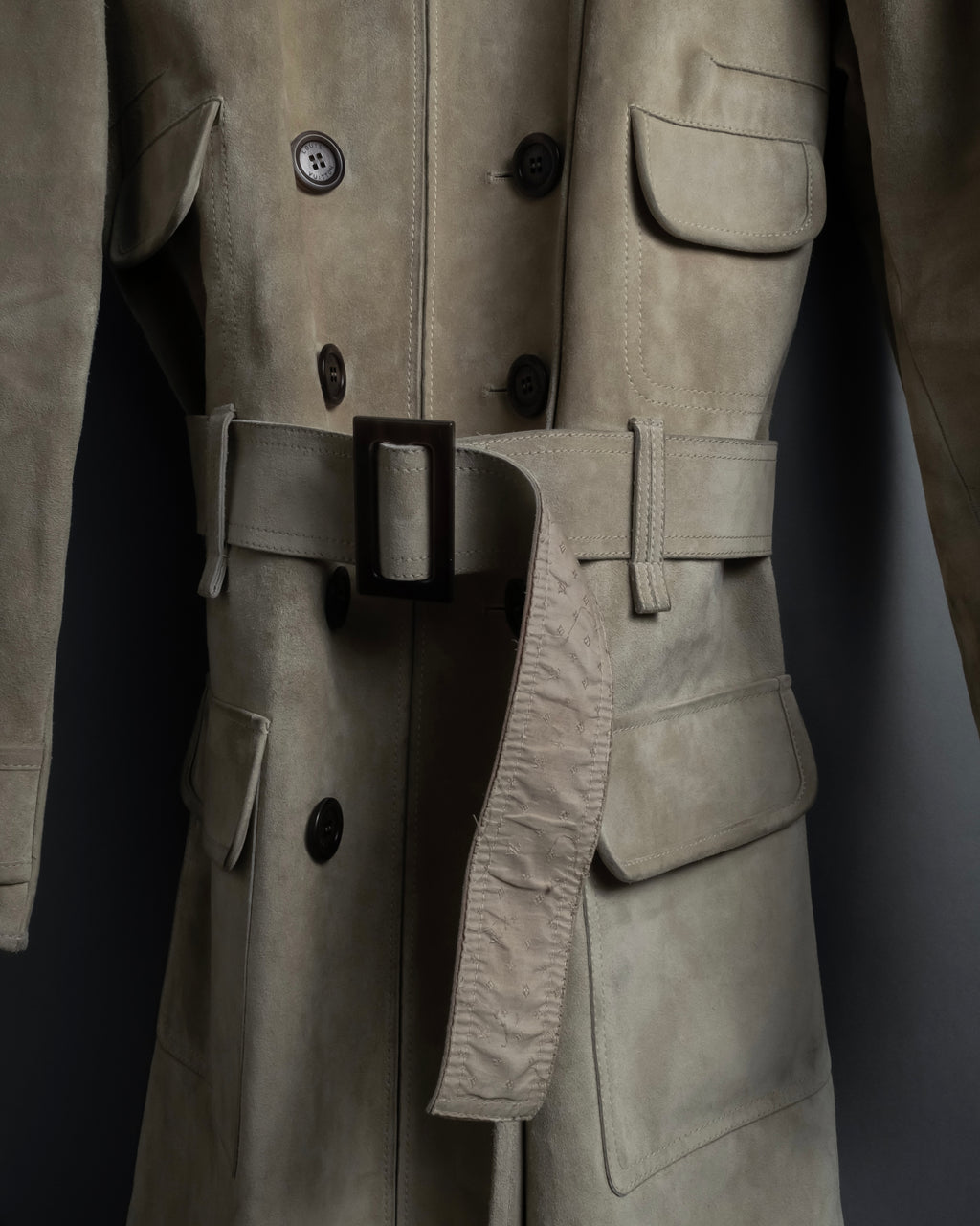 "LOUIS VUITTON" 00's Marc Jacobs period double-breasted suede coat