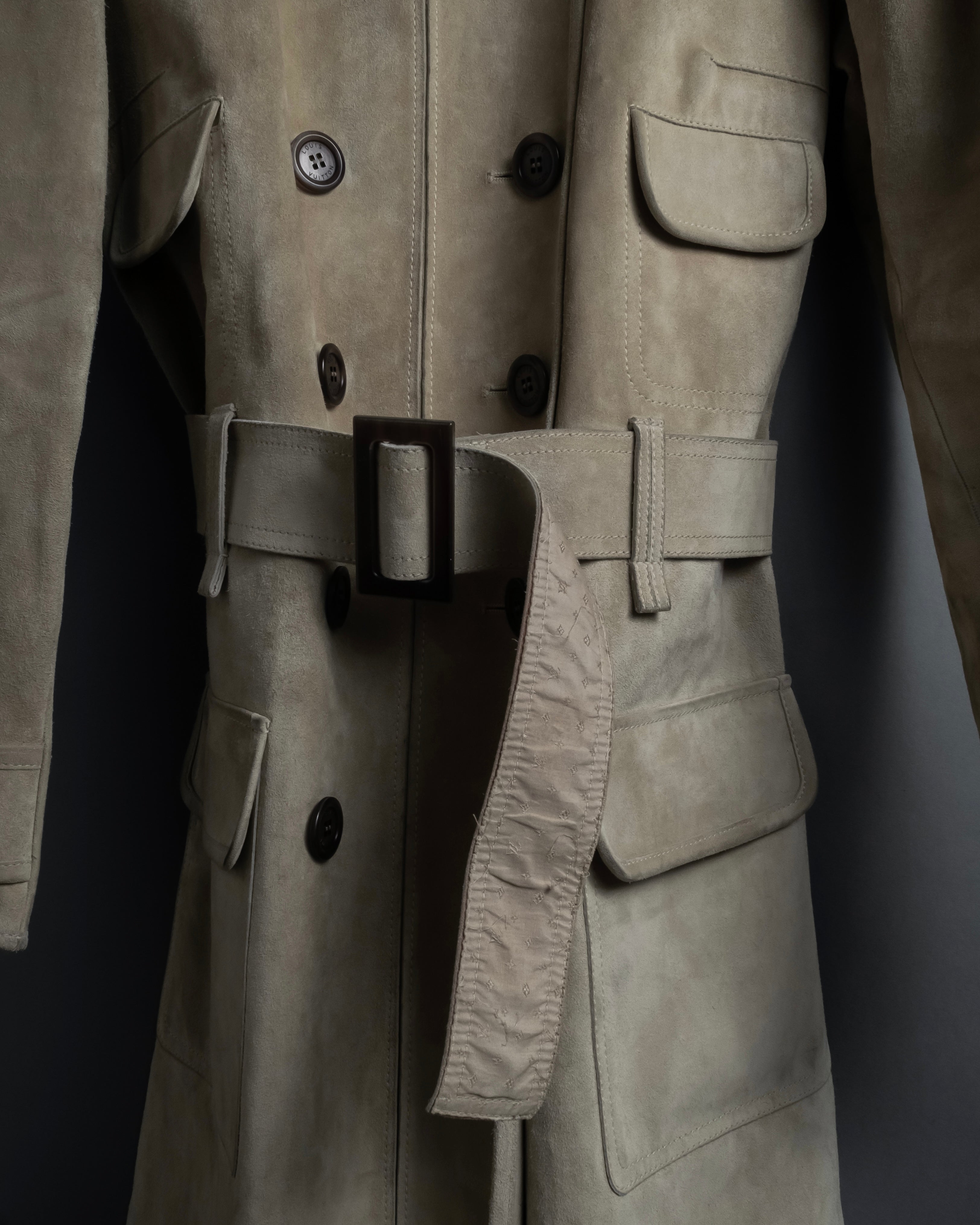"LOUIS VUITTON" 00's Marc Jacobs period double-breasted suede coat