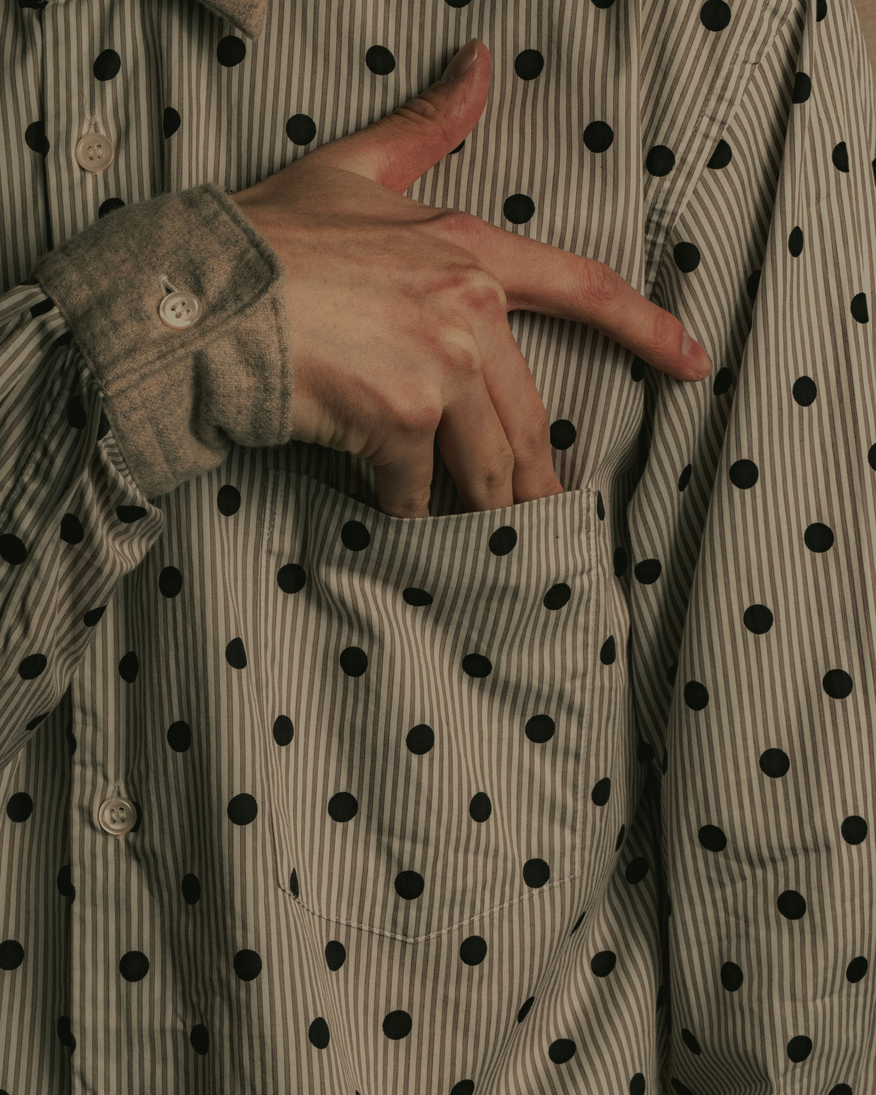 “COMME des GARÇONS HOMME DEUX” 17AW Polka dot stripe shirt