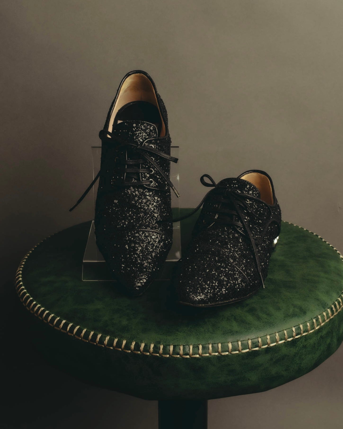 "Miu Miu" 2010's Embellished glitter lace-up oxford shoes