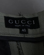 “GUCCI”  Beautiful silhouette 8B double breasted tailored jacket setup
