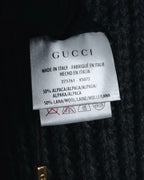 "GUCCI" 2010-11AW ribbed zip-front fringe knit vest
