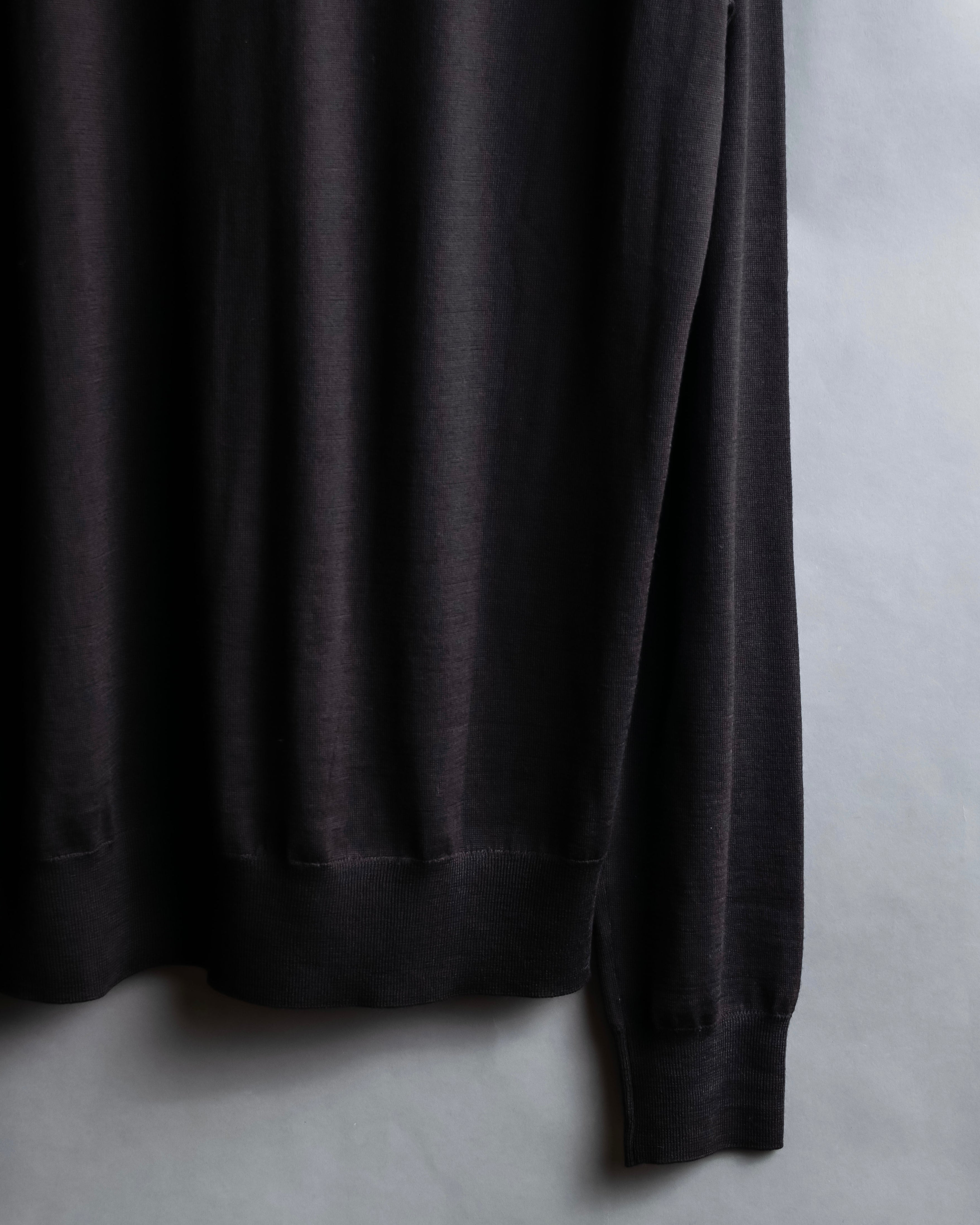 "BOTTEGA VENETA" High quality wool charcoal brown knit