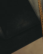 -SPECIAL- "Saint Laurent" 2013-2017 Betty suede and leather geometric flap chain shoulder bag