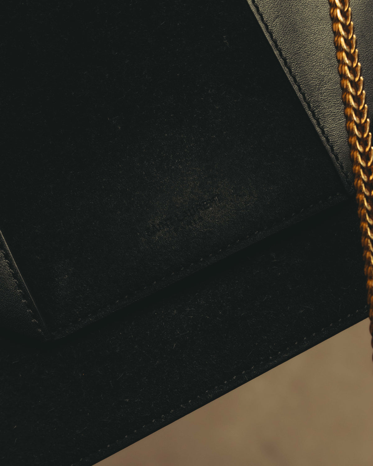 -SPECIAL- "Saint Laurent" 2013-2017 Betty suede and leather geometric flap chain shoulder bag