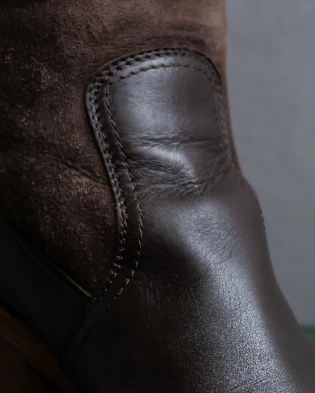 "HERMES" Shearling lining leather combination long boots