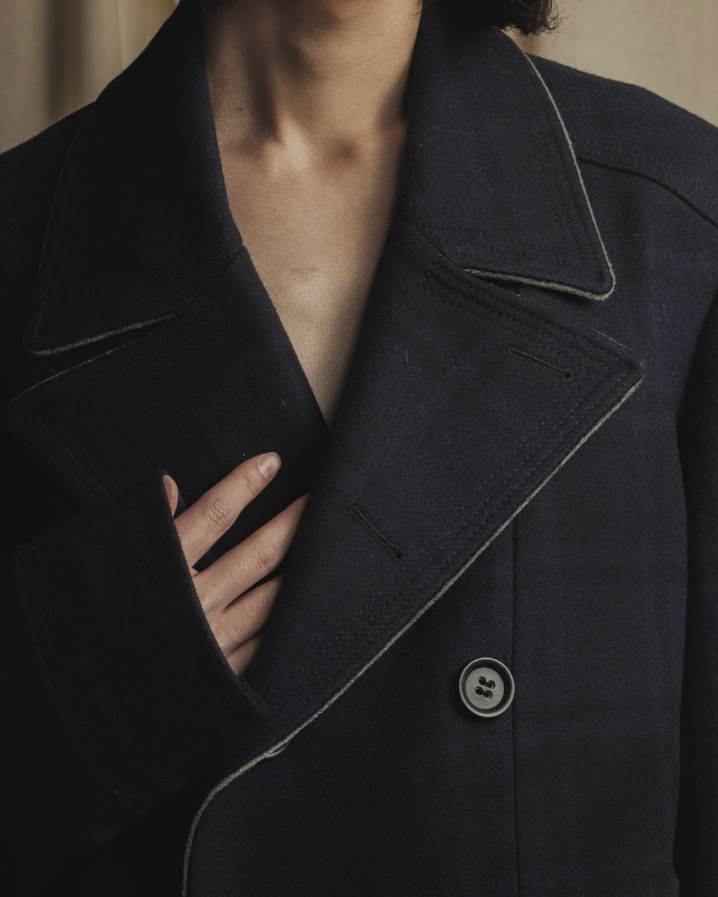 Abrigo de cuadros de doble botonadura "HUGO BOSS"