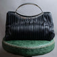 "GIANNI VERSACE" Random pleated medusa motif one handle bag