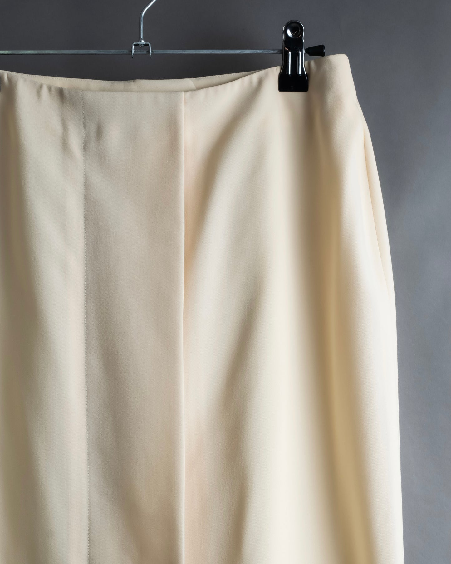 "HERMES" 100% wool ivory color flare skirt