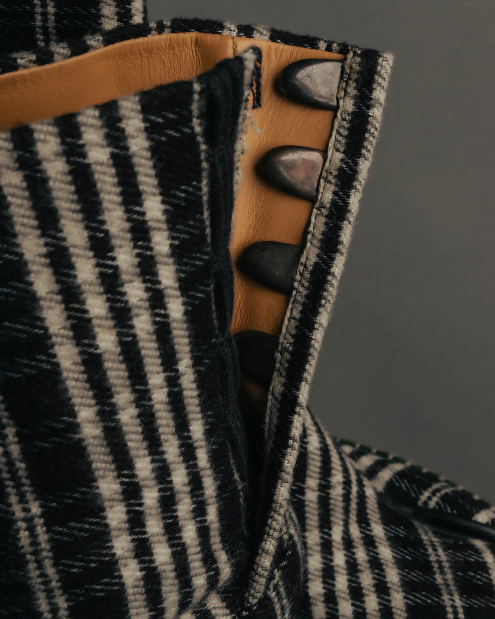 -SPECIAL- "Maison Margiela"2015's Tabi striped fabric ankle boots