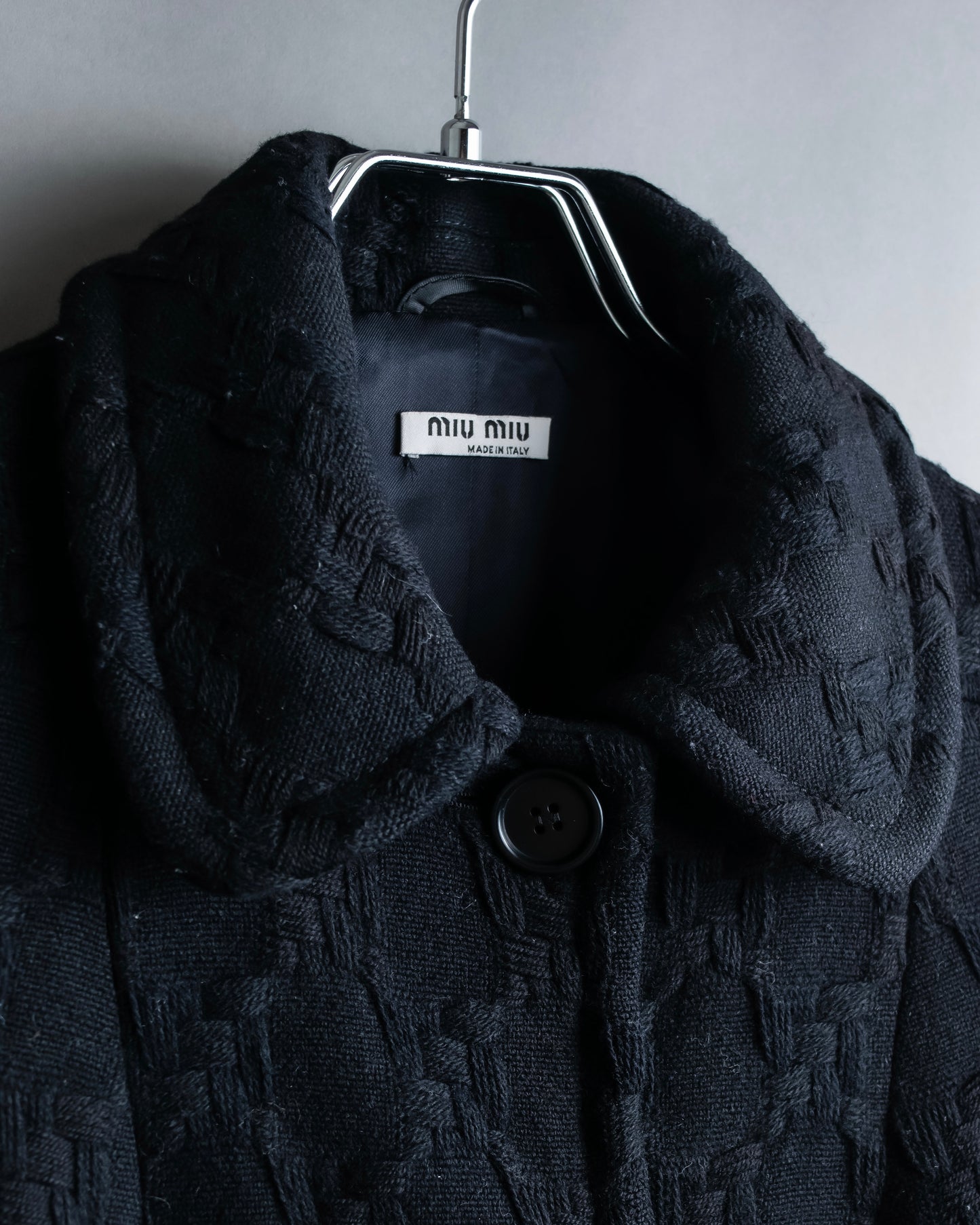 "MIU MIU" dimensional woven stand up collar coat