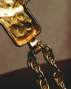 –SPECIAL– "CHANEL" 80's Gripoix Byzantine cross pendant necklace