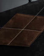 "CELINE" Losange design suede combination bag