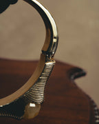 -SPECIAL- “BOTTEGA VENETA” 00’s-10’s Natural stone set ribbed sculptural cuff