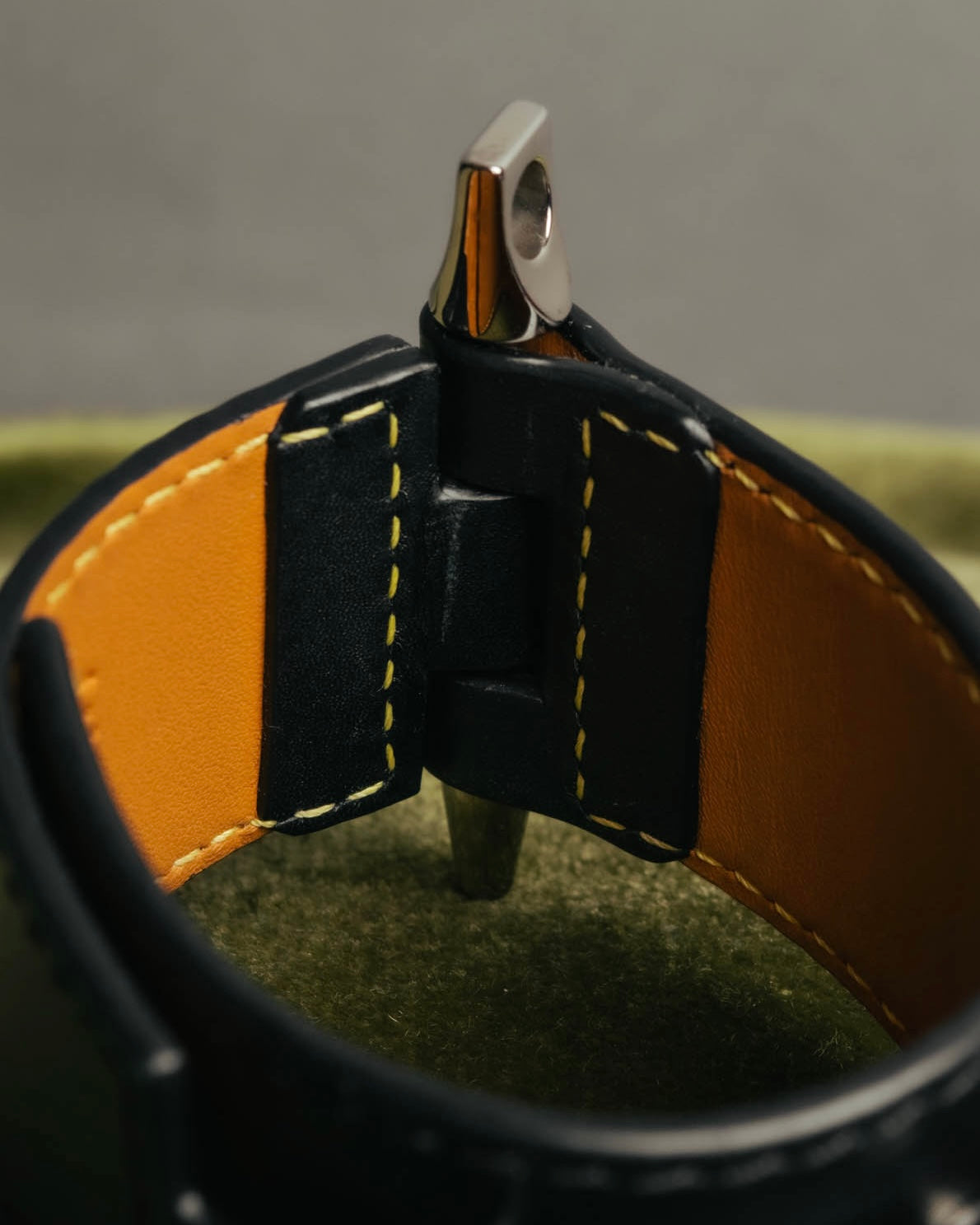 “LOEWE” 2010’s-2020’s industrial leather cuff bracelet