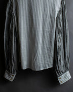 "LOEWE" Balloon sleeve striped high neck shirt