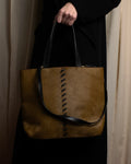 Bolso tote de cuero de becerro con diseño cosido a mano de "YVES SAINT LAURENT"