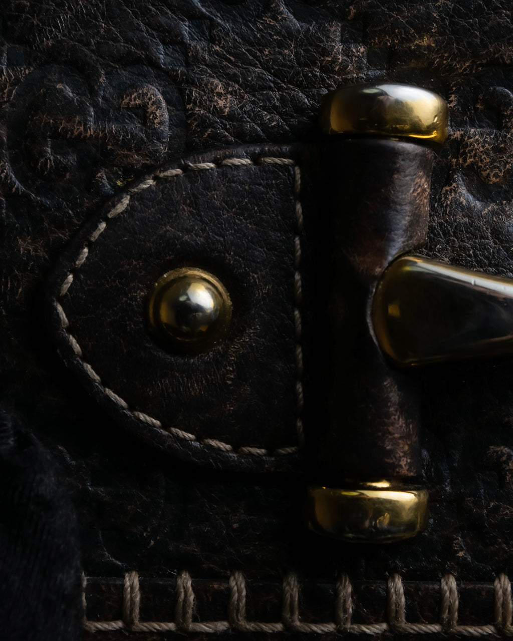 "GUCCI" GG mark embossed leather horsebit long wallet