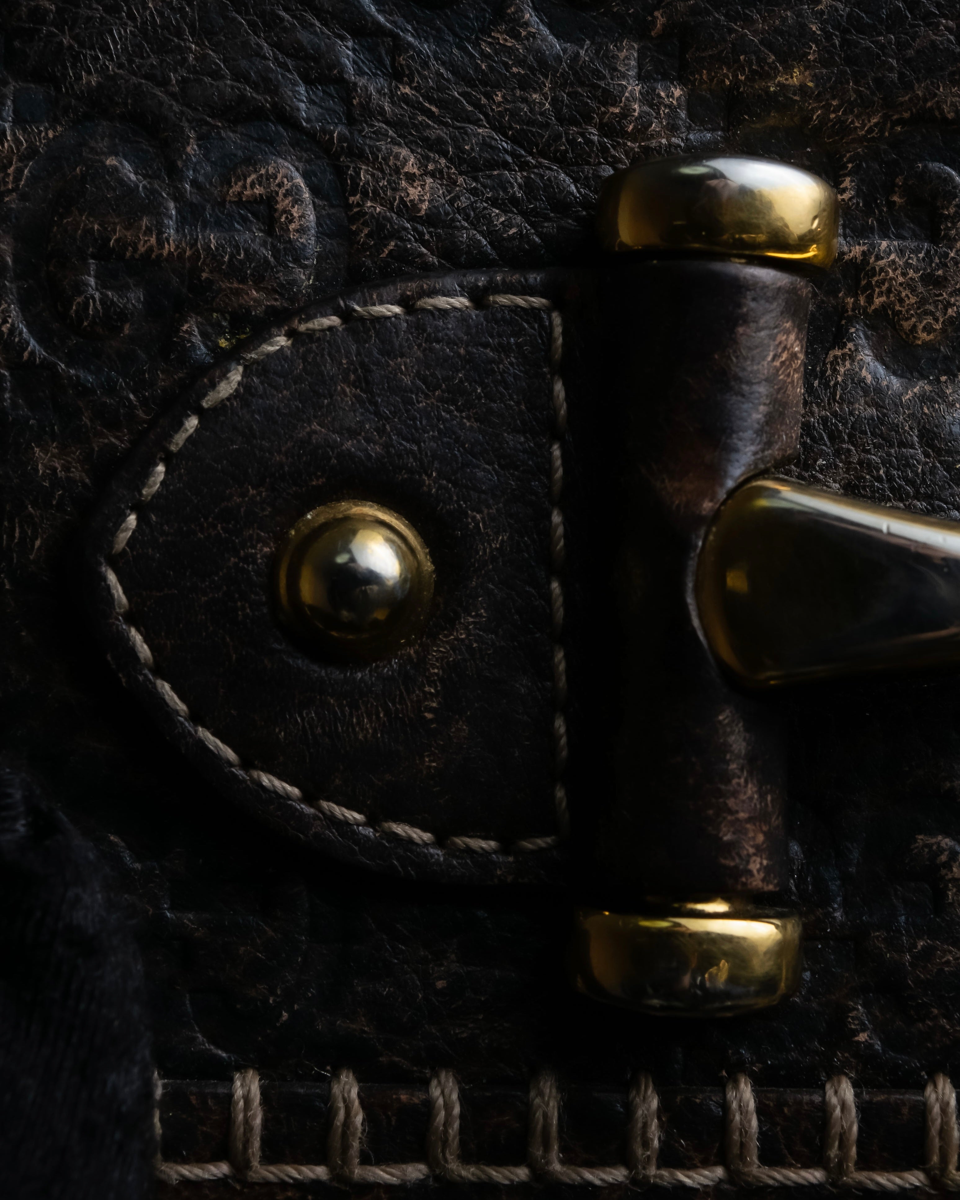 "GUCCI" GG mark embossed leather horsebit long wallet