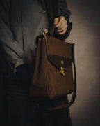 -SPECIAL- “BALENCIAGA” 80’s-90’s suede touch top handle flap bag