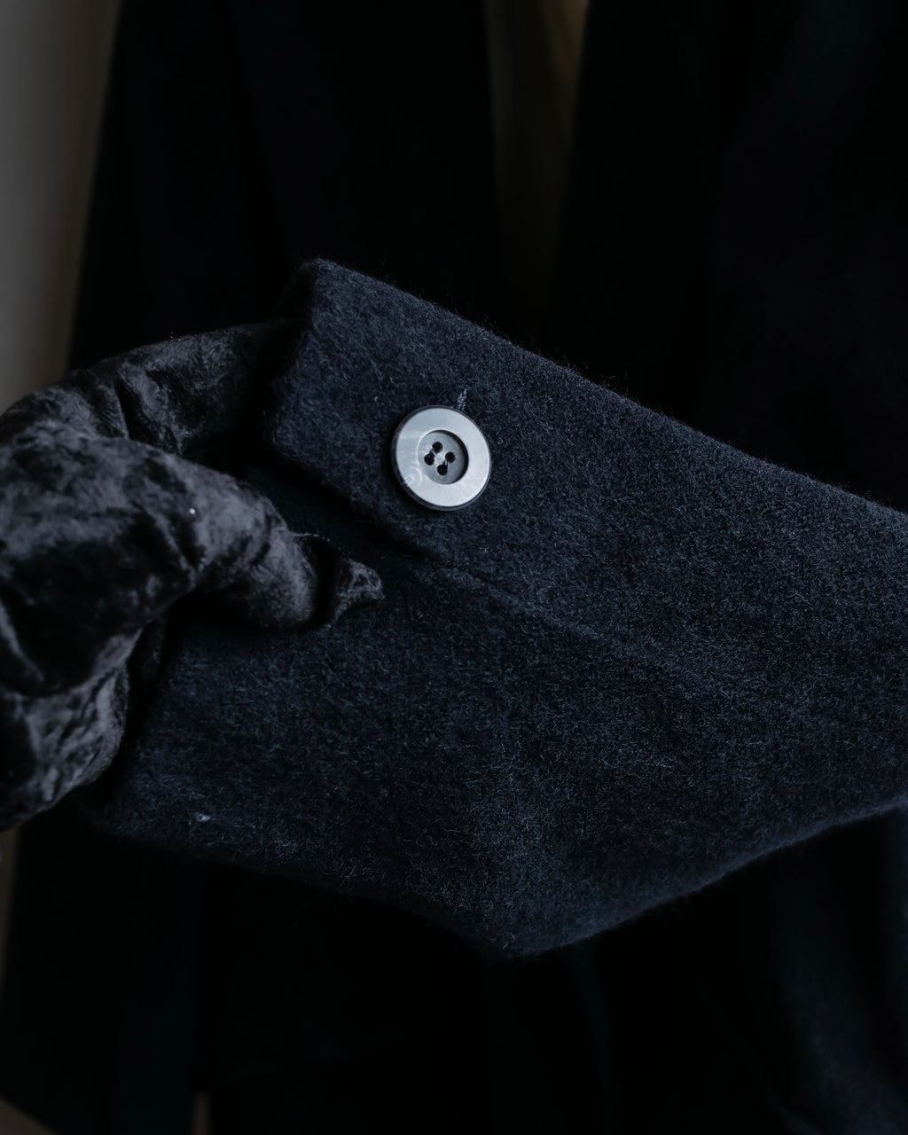 "Max Mara"
 Swakara fer collar oversized wrap style chester coat