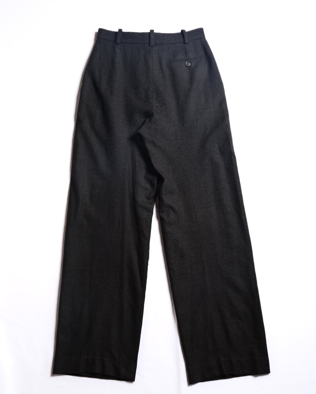 HERMES/ Straight Silhouette Wool Tuck Trousers