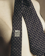 "Hermès" 80's-90's Classic jacquard silk necktie