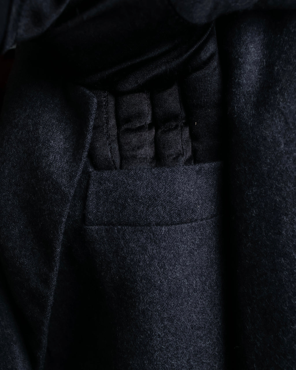 "HERMES" Vintage leather piping design belted tailored jacket