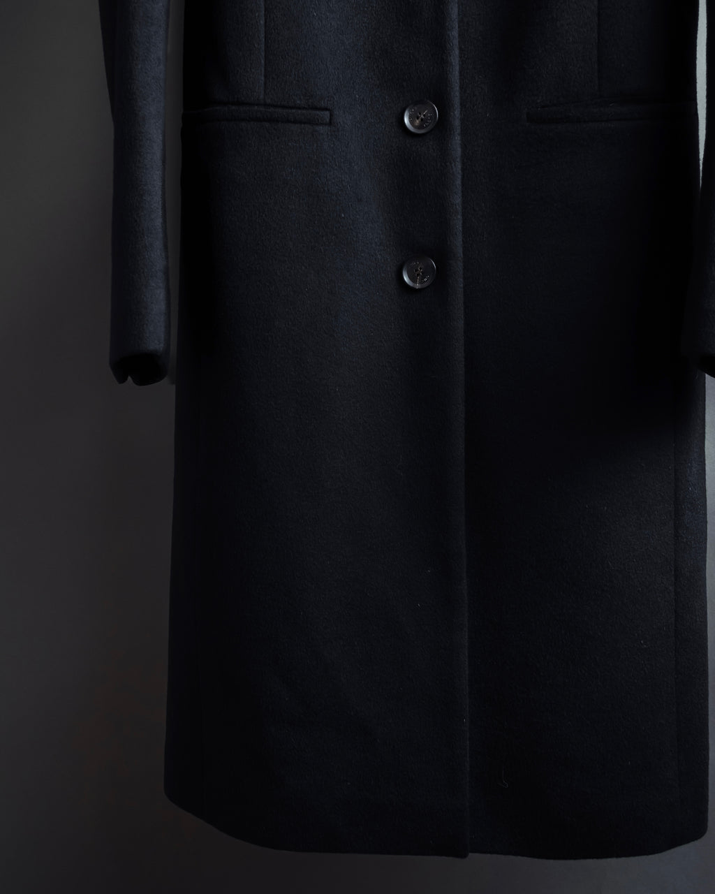 "GUCCI" Michele period linear silhouette wool chester coat