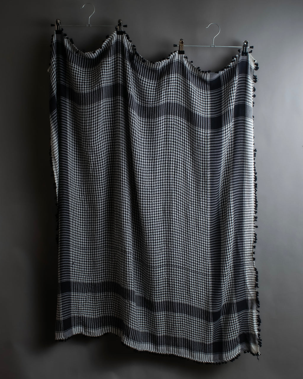 "Vintage houndstooth combination pattern large stole"