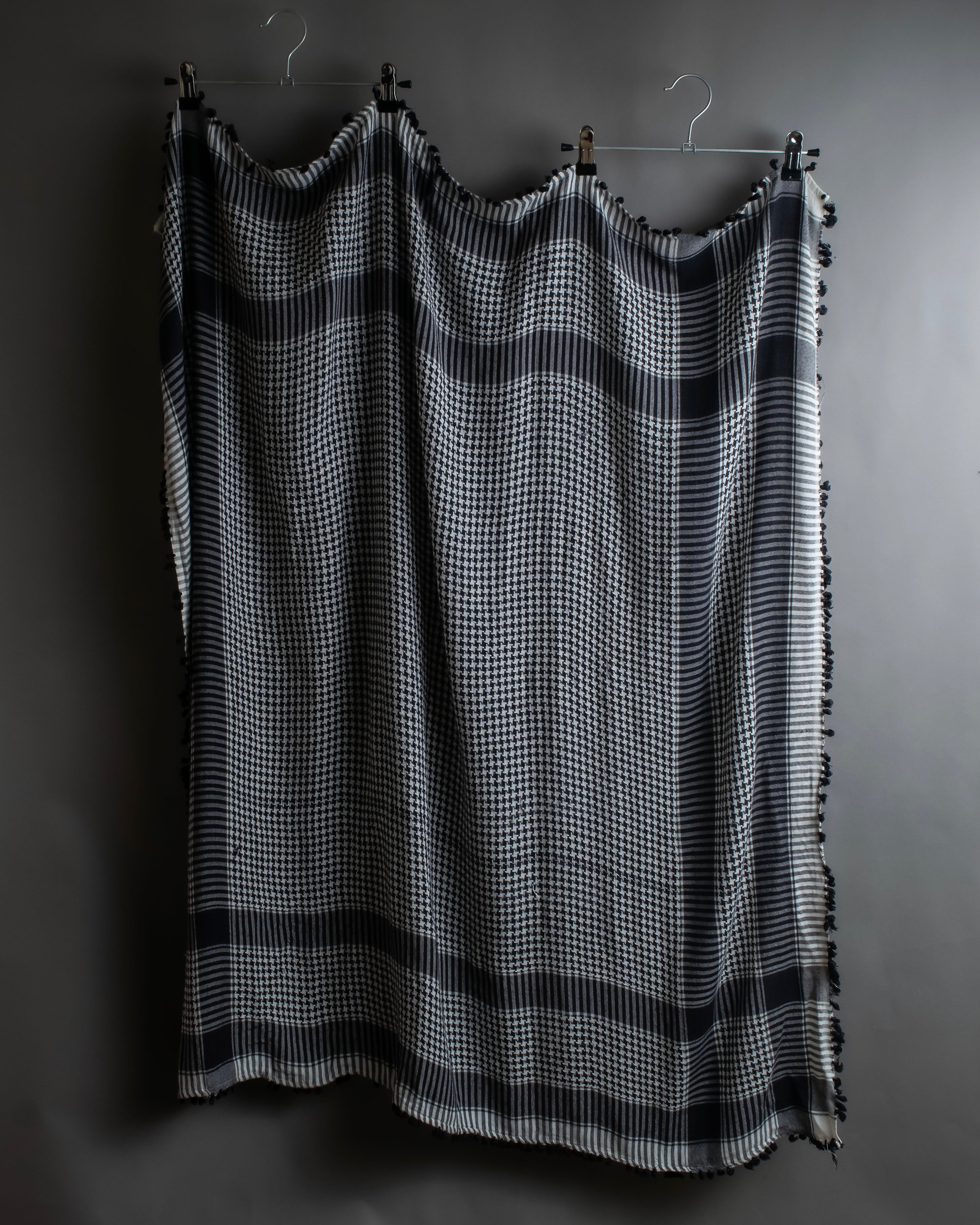 "Vintage houndstooth combination pattern large stole"