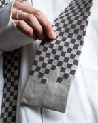 "JEAN PAUL GAULTIER" Check pattern anagram logo engraved square tie