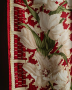 "Christian Dior" Houndstooth floral square scarf