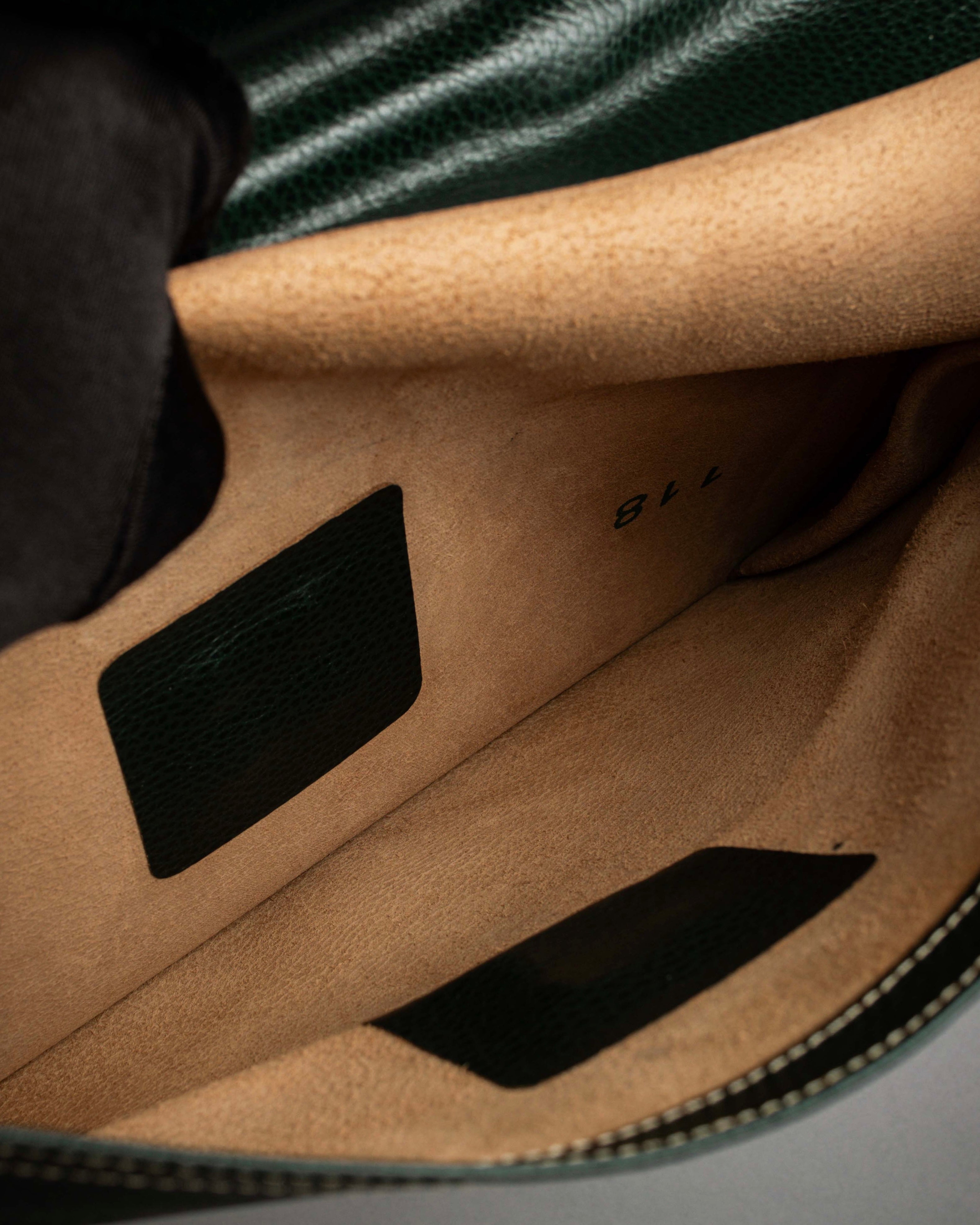 "E. MARINELLA Sottobraccio" Slide closure design 2way leather bag